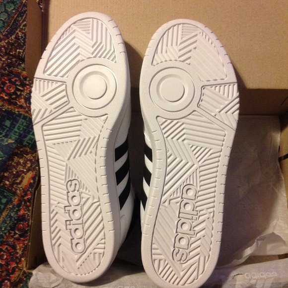 Adidas Men's Hoops 3.0 White & Black Mid Sneakers -11.5M - New in Box - Picture 4 of 11